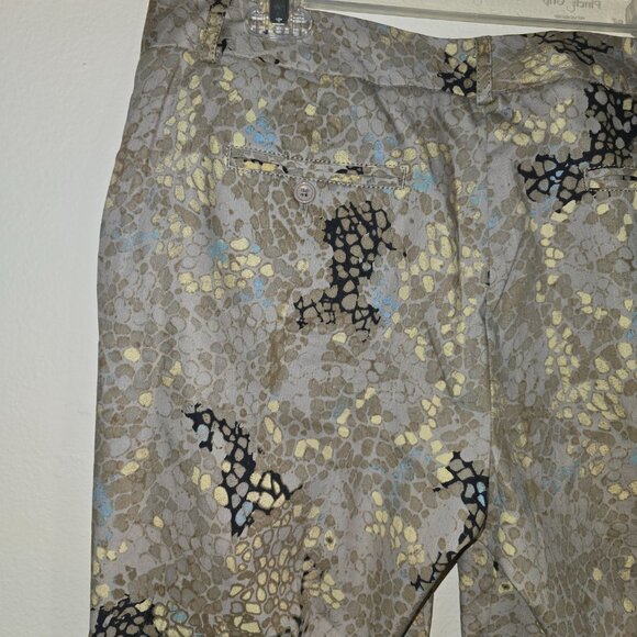Larry Levine Snakeskin Print Trousers Grey Black Stretch Cotton Pants Size 12 - Picture 8 of 16